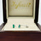 Broquel Oro Blanco 14k - Esmeralda Laboratorio 4 mm x 2 mm