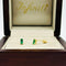 Broquel Oro 14k - Esmeralda Laboratorio 4 mm x 2 mm