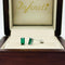 Broquel Oro Blanco 14k - Esmeralda Laboratorio 5 mm x 3 mm