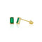 Broquel Oro 14k - Esmeralda Laboratorio 5 mm x 3 mm
