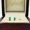 Broquel Oro 14k - Esmeralda Laboratorio 5 mm x 3 mm