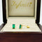 Broquel Oro 14k - Esmeralda Laboratorio 5 mm x 3 mm
