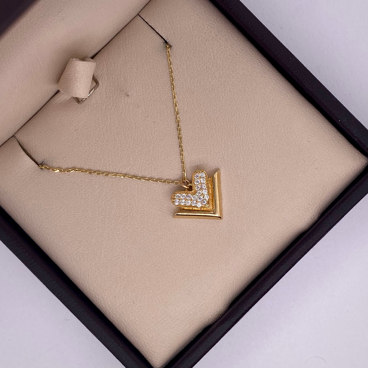 Gargantilla Oro 14k - Corazón con Zirconias