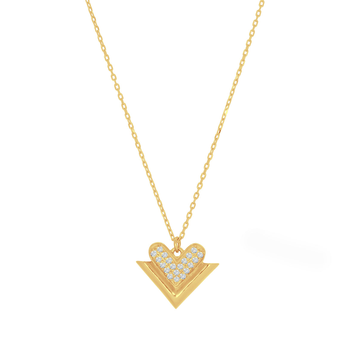 Gargantilla Oro 14k - Corazón con Zirconias