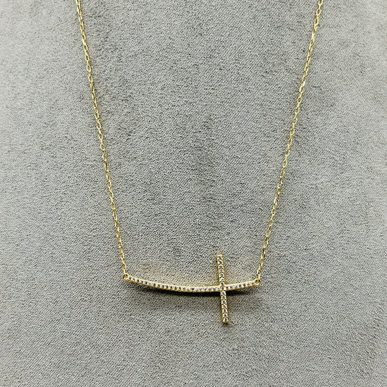 Gargantilla Oro 14k - Cruz con Zirconias