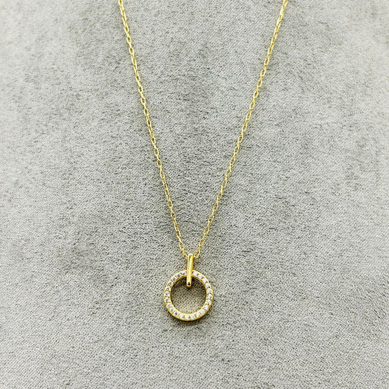 Gargantilla Oro 14k - Círculo con Zirconias