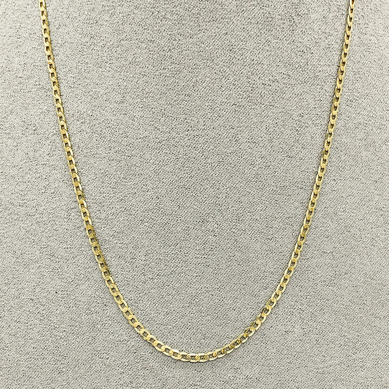 Cadena Oro 10k - Barbada Diamantada, Largo 40/45/50 cm