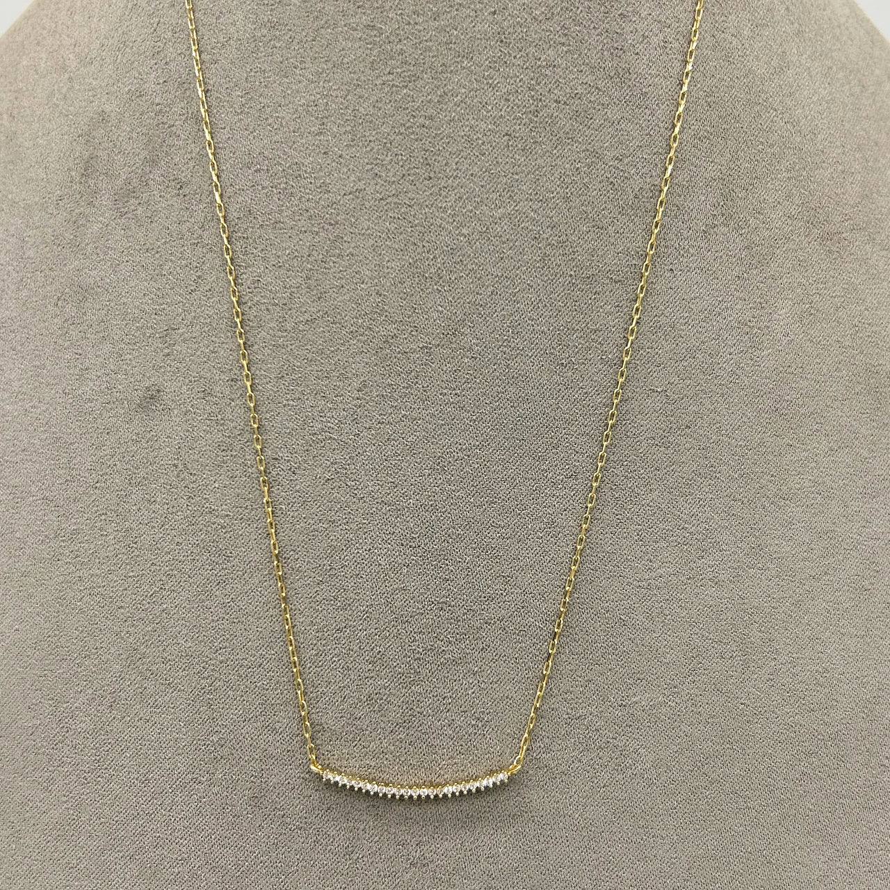 Gargantilla Oro Amarillo 10k - Línea Con Zirconias
