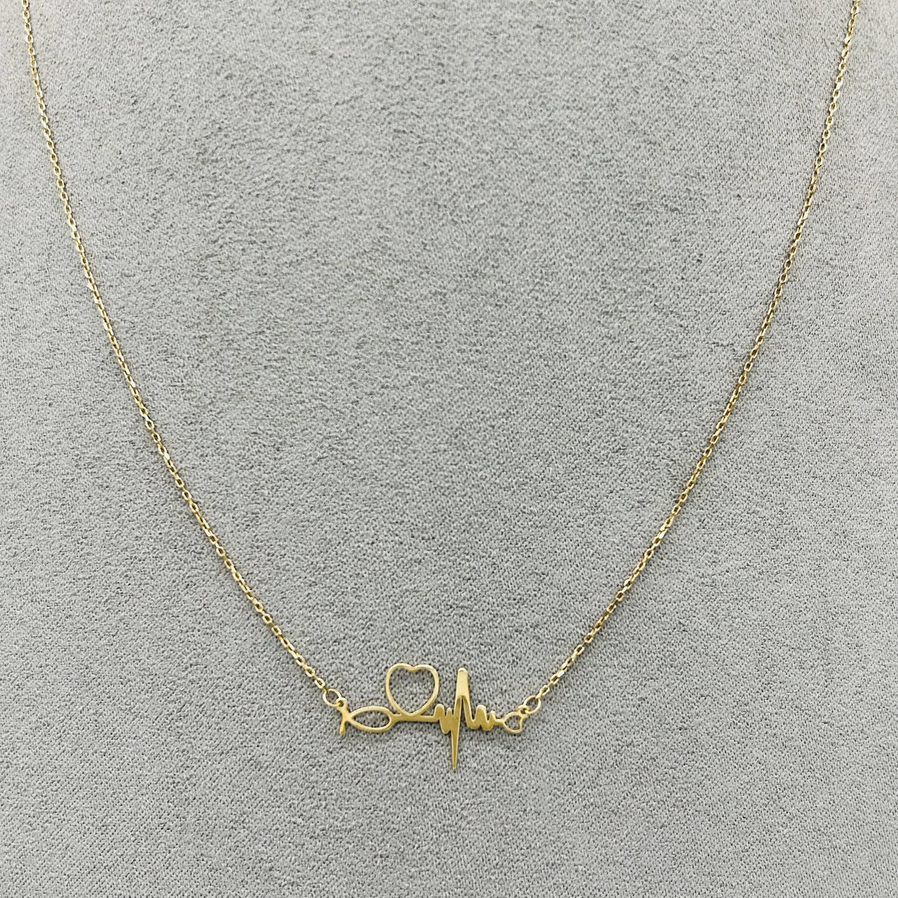 Gargantilla Oro Amarillo 10k - Electrocardiograma con Corazón