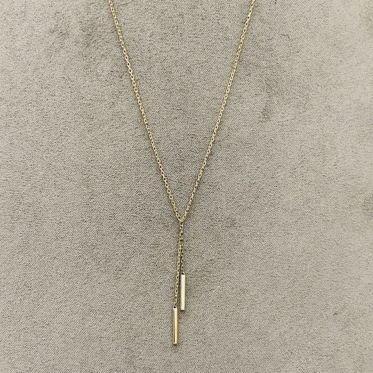Gargantilla Oro 10k - Doble Barrita Lisa