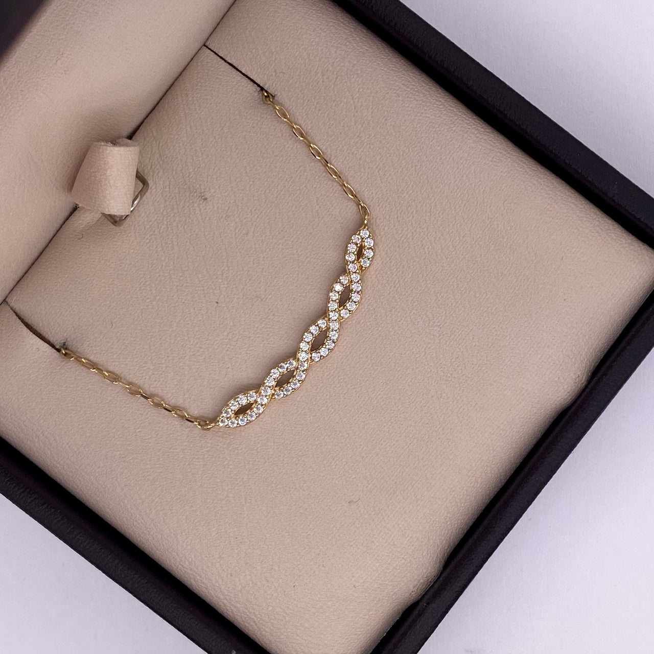 Gargantilla Oro 10k - Trenzado con Zirconias