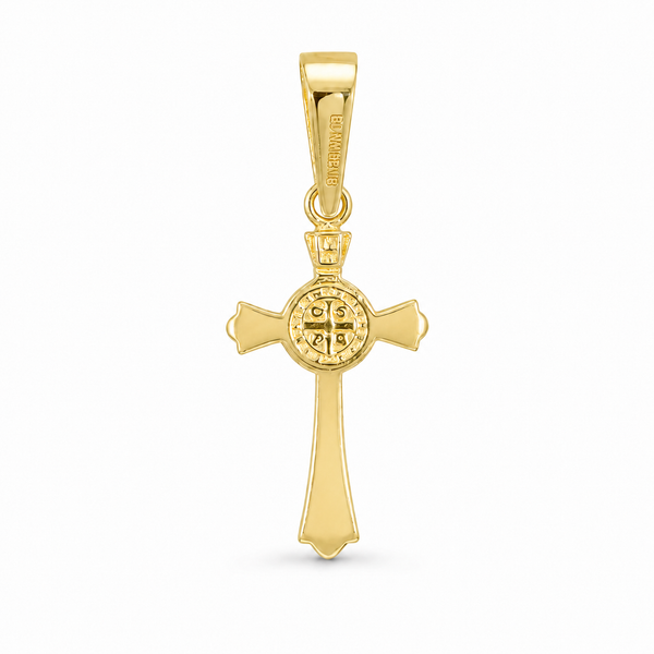 Cruz con San Benito Oro 10k - 2.3 cm