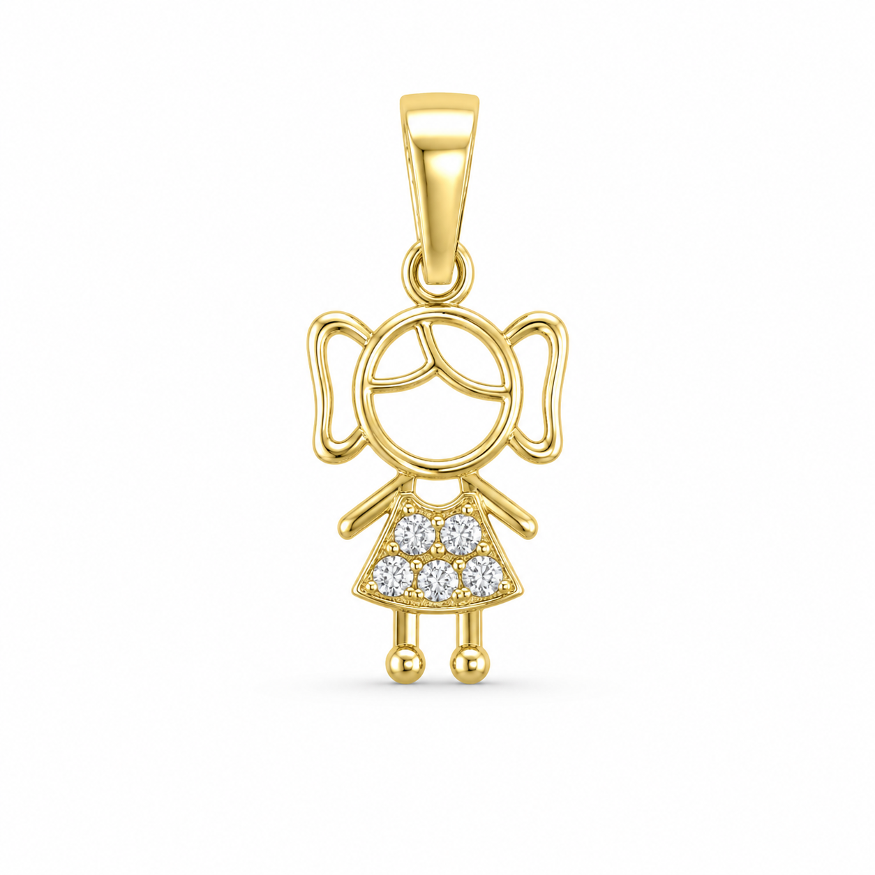 Dije Oro 10k - Niña con Zirconias