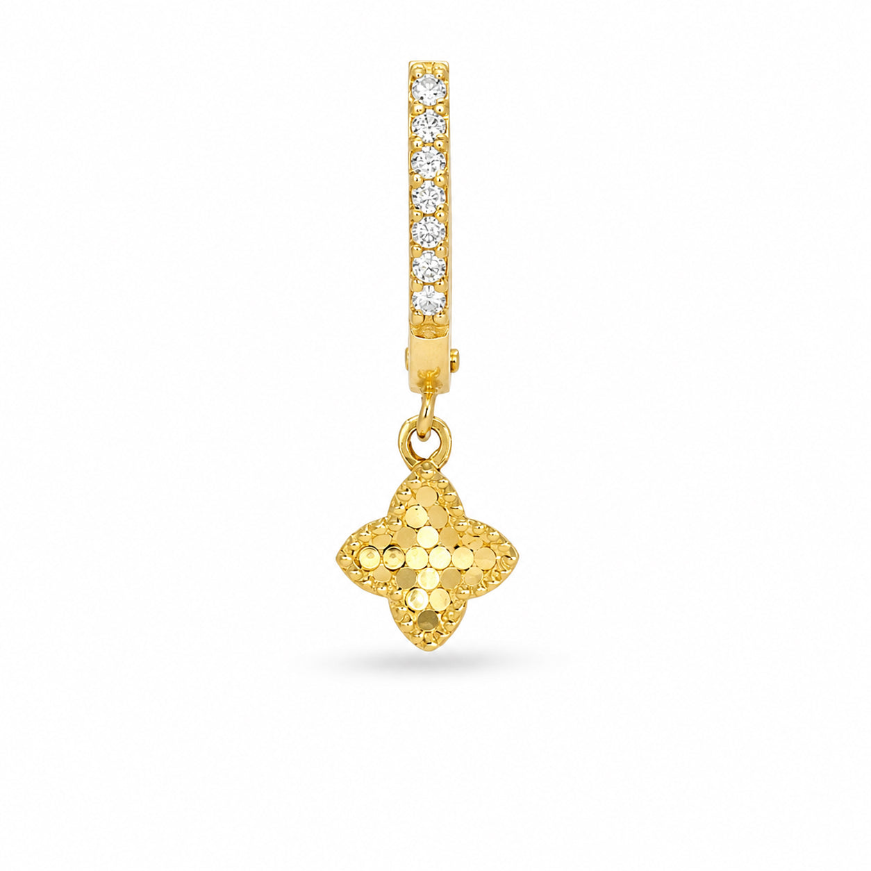 Huggies Oro 10k - Flor con Zirconias
