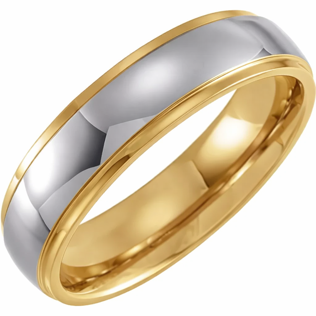 Argolla Tungsteno - Bicolor 6 mm con Confort Fit