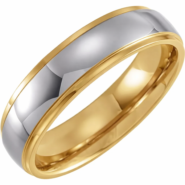 Argolla Tungsteno - Bicolor 6 mm con Confort Fit