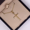 Cruz Redondeada con Orillas Diamantadas - Oro 14k