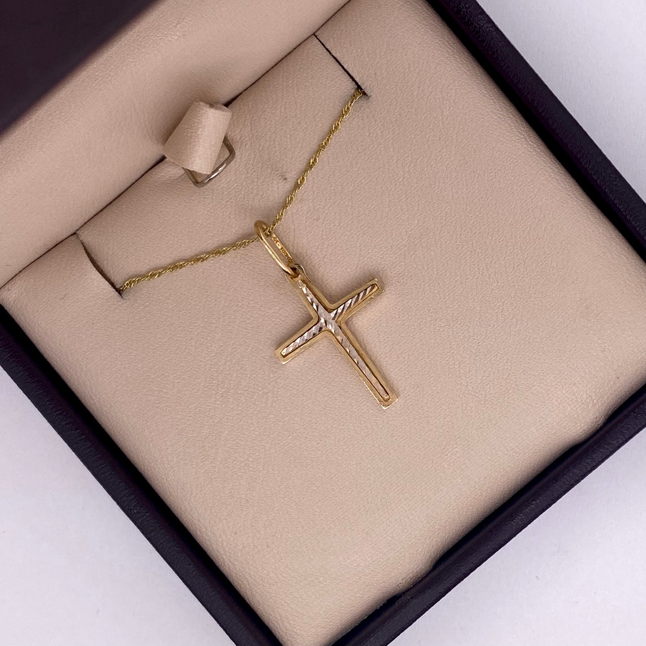 Cruz Oro 14k - Centro Diamantado Oro Blanco