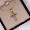 Cruz Oro 10k - Cristo Blanco en Forma de Tubo, Alto 3 cm