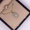 Medalla Oro 14k - Virgen Milagrosa con Madre Perla y Zirconias