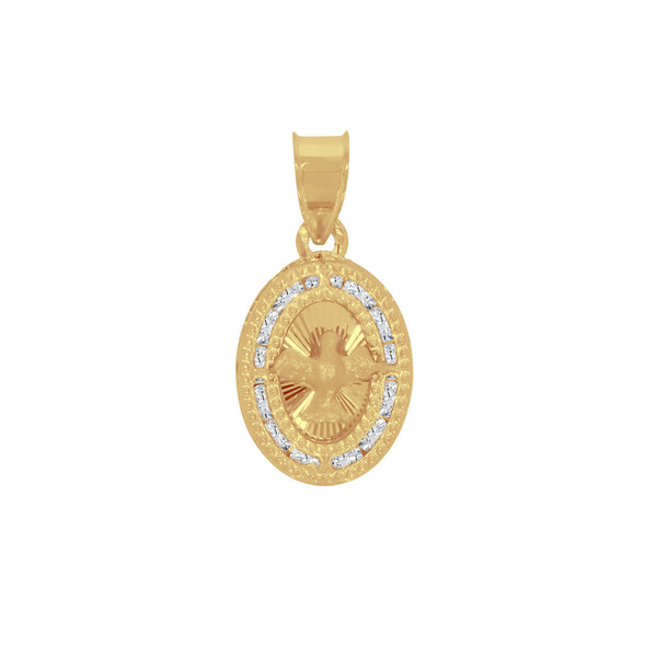 Medalla Oro 14k - Espíritu Santo 1.8 cm con Zirconias