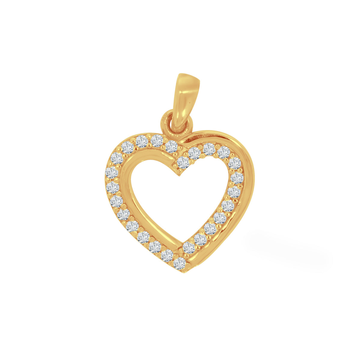 Dije Oro 14k - Corazón con Zirconias