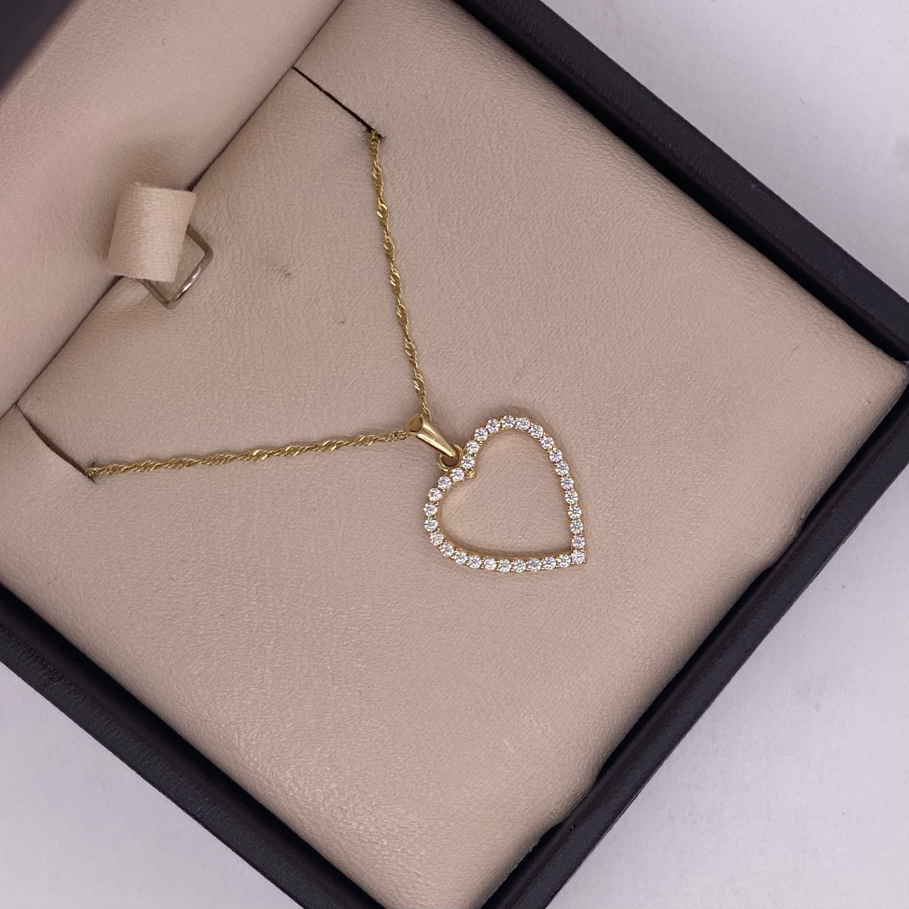 Dije Oro 14k - Corazón con Zirconias