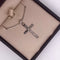 Dije Oro Blanco 10k, Cruz con Cristo, 3.3 cm de alto, Largo 1.7 cm, Oro 10k