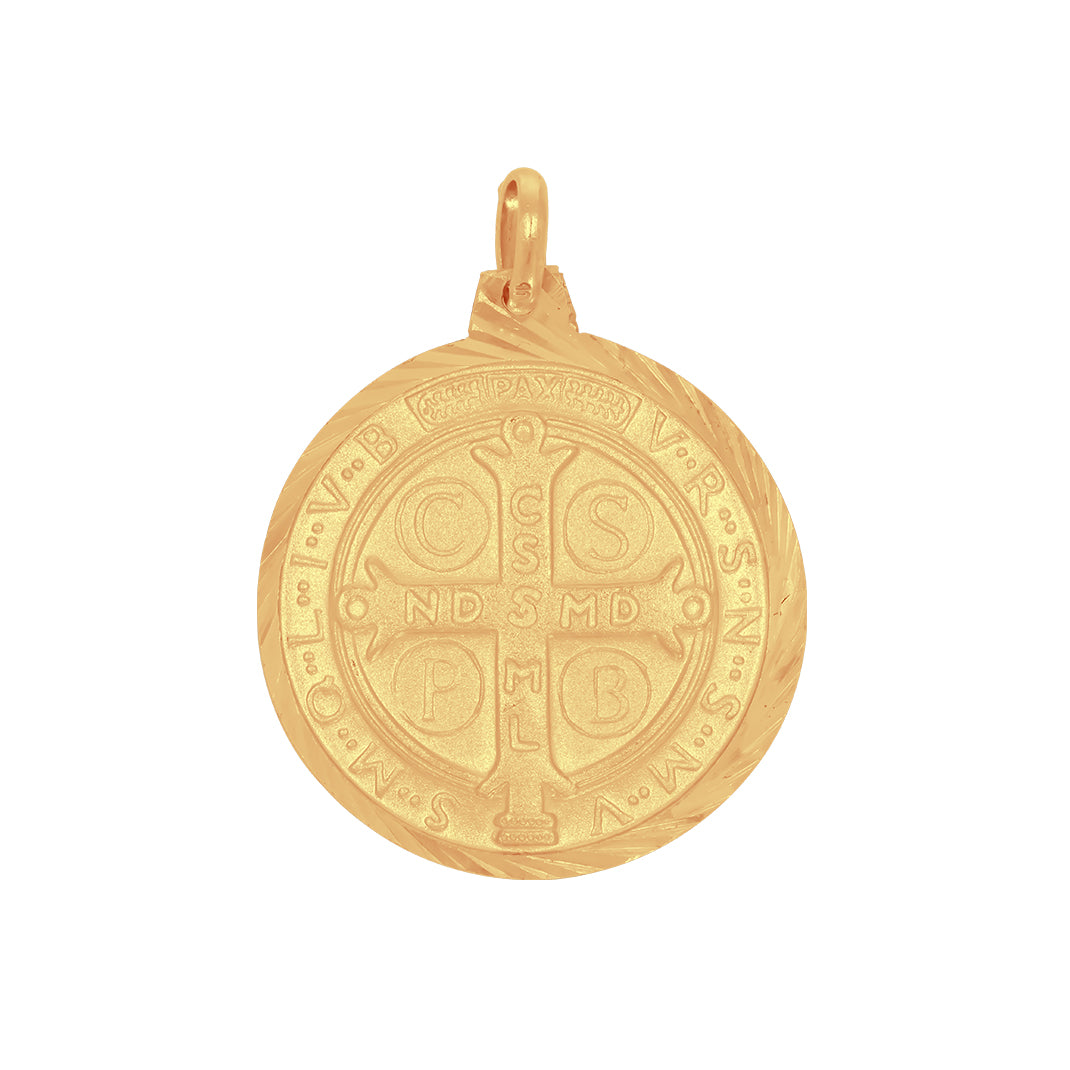 Medalla Oro 10k - San Benito de 2.4 cm Diámetro