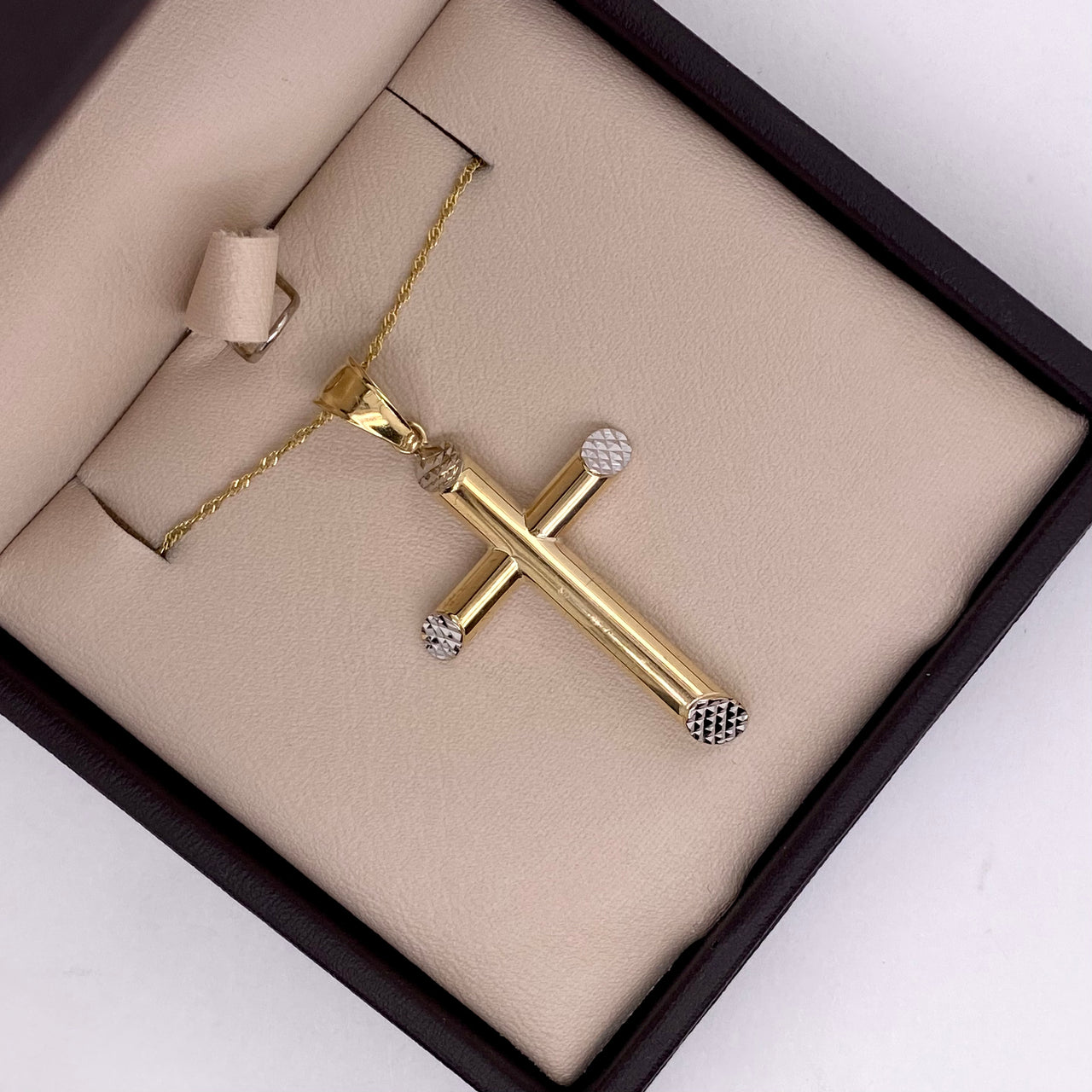 Cruz Lisa Oro 10k - 4 cm