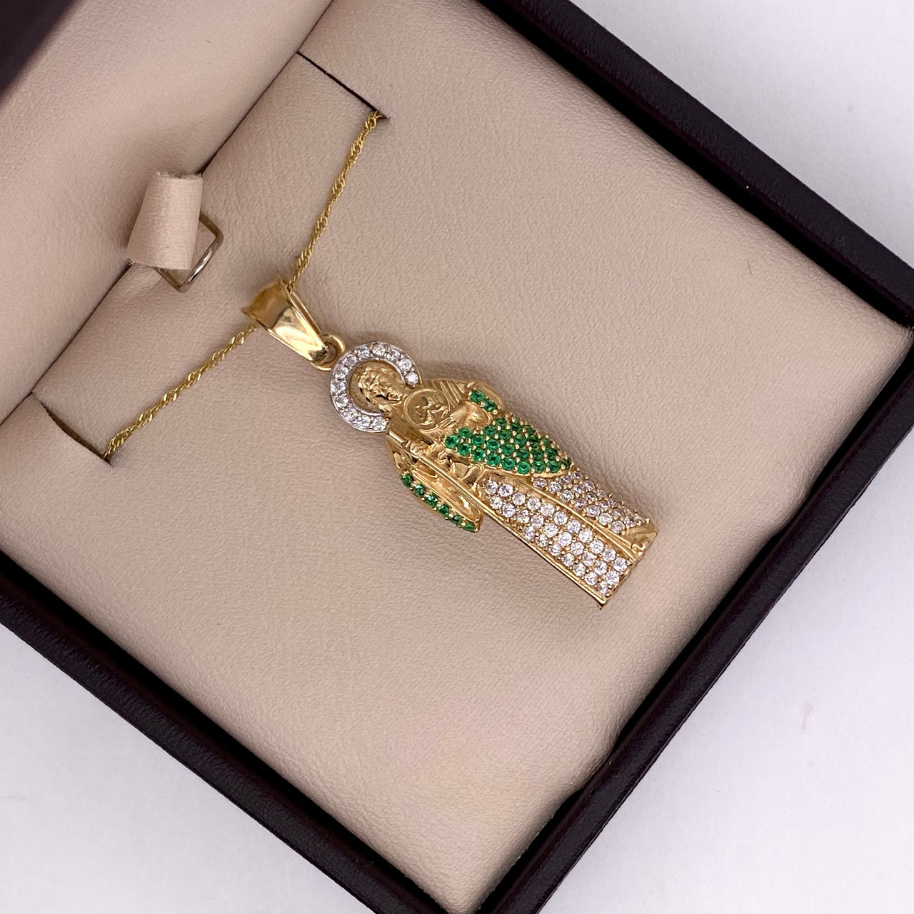 Dije Oro 10k - San Judas Tadeo 4 cm Alto con Zirconias