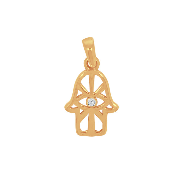 Dije Oro 10k - Mano de Fátima con Zirconia