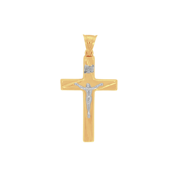 Cruz Oro 10k - Cristo Blanco 3.5 cm