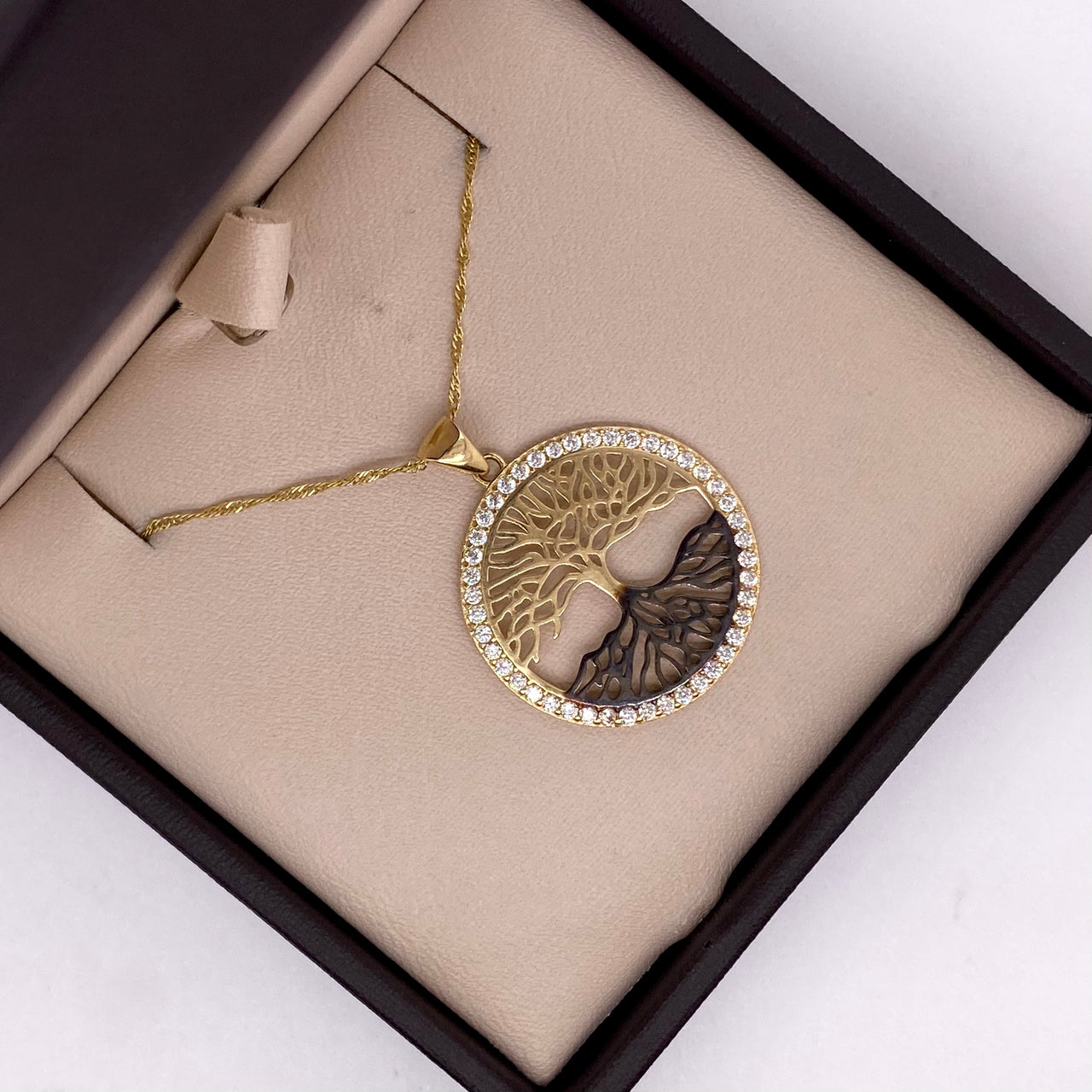 Dije Oro 10k - Árbol de la Vida con Zirconias