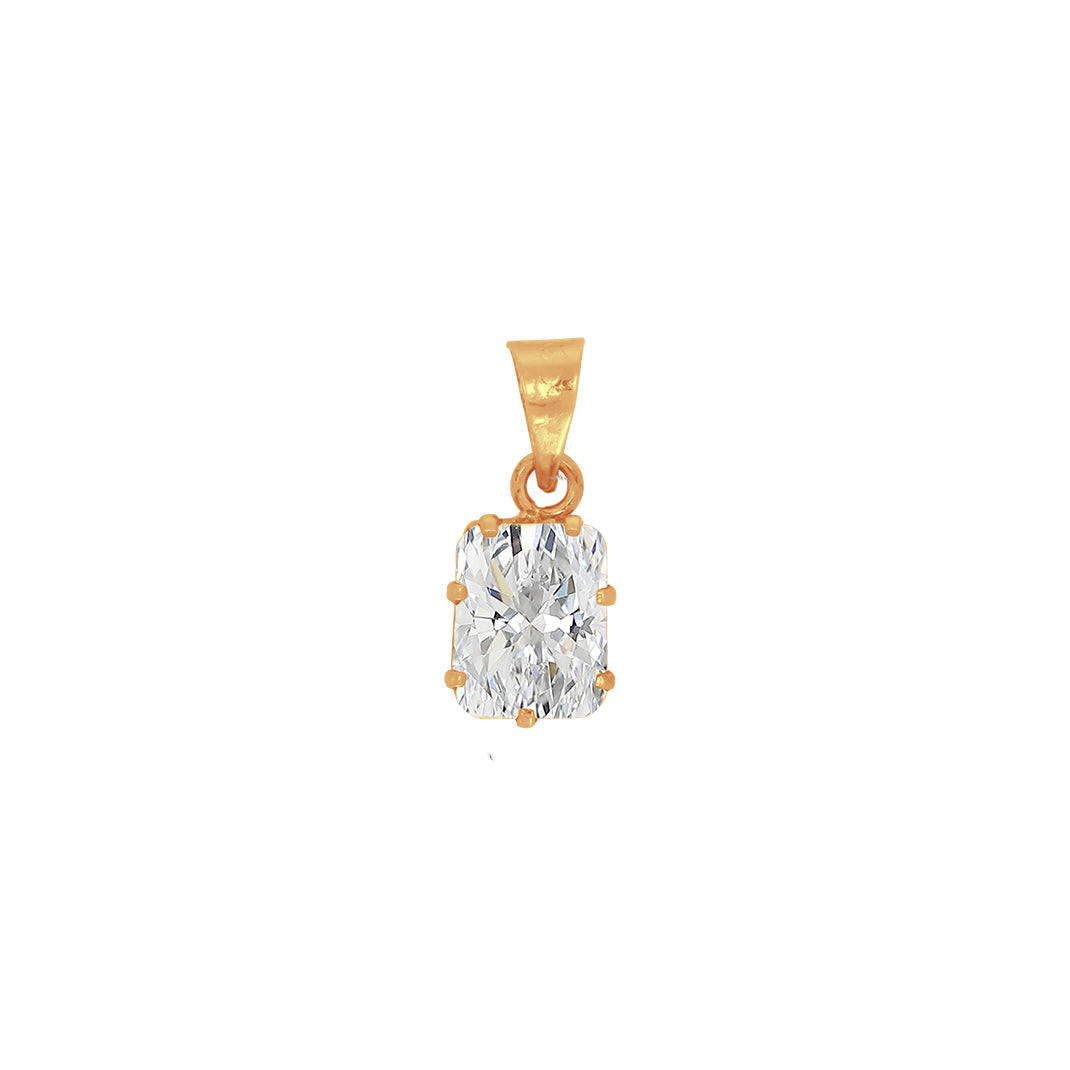 Dije Oro 10k - Rectángulo Zirconia