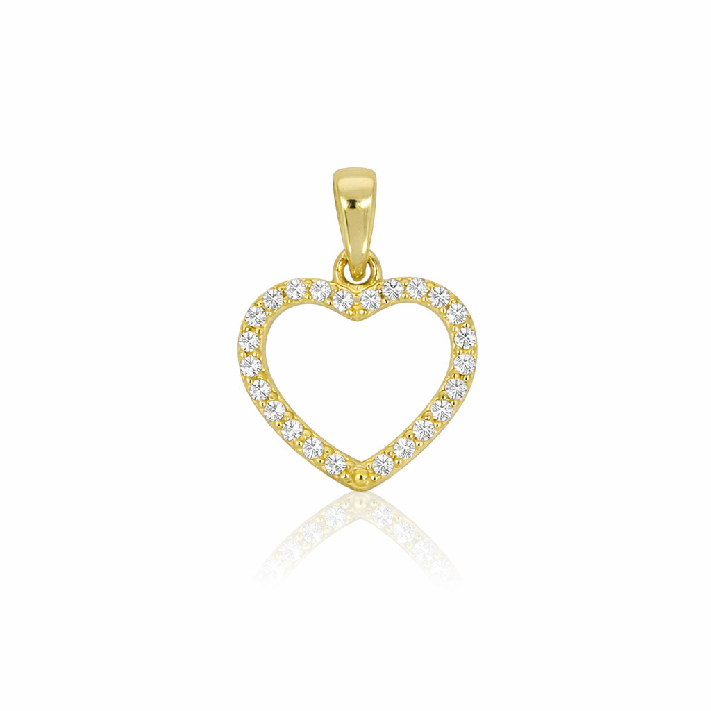 Dije Oro 10k - Corazón con Zirconias