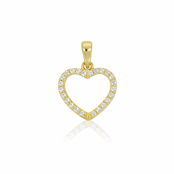 Dije Oro 10k - Corazón con Zirconias