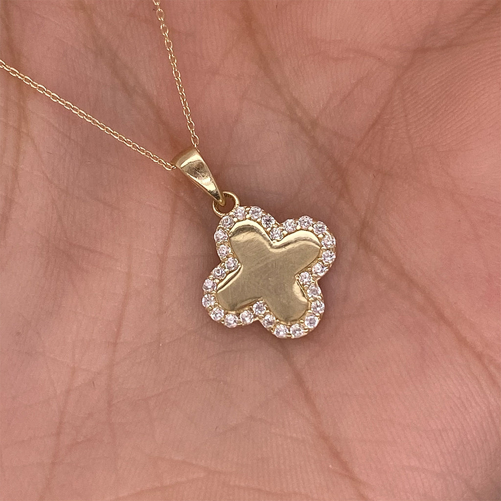 Dije Oro 10k - Flor con Zirconias