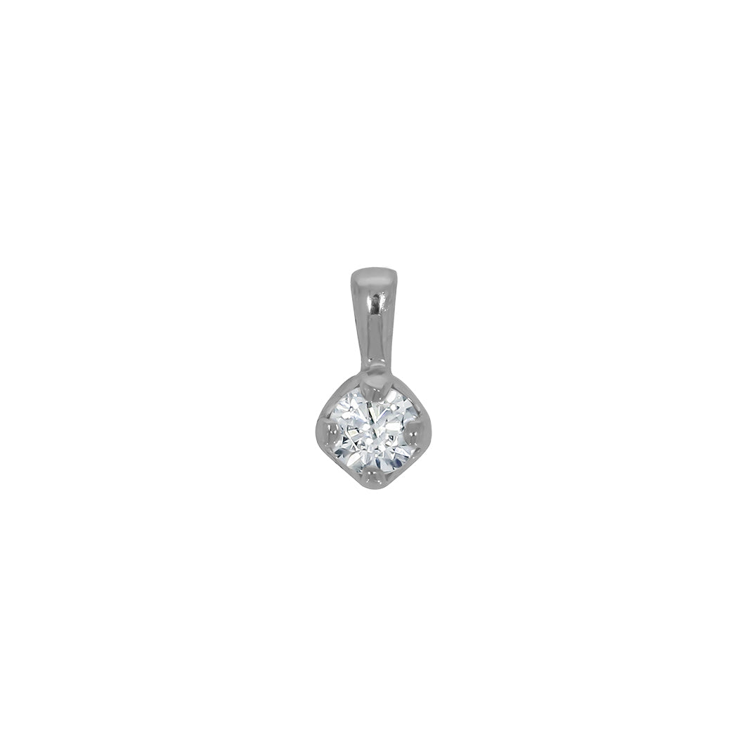 Dije Oro Blanco 14k - Moissanita 0.50 CT