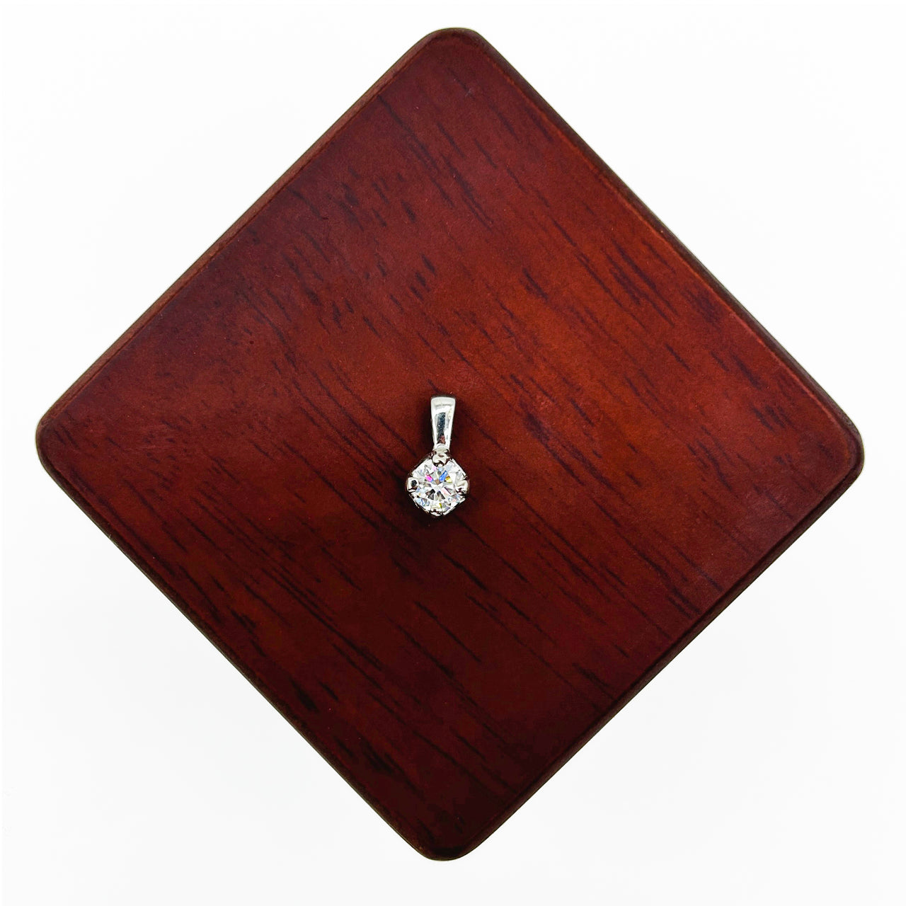 Dije Oro Blanco 14k - Moissanita 0.50 CT