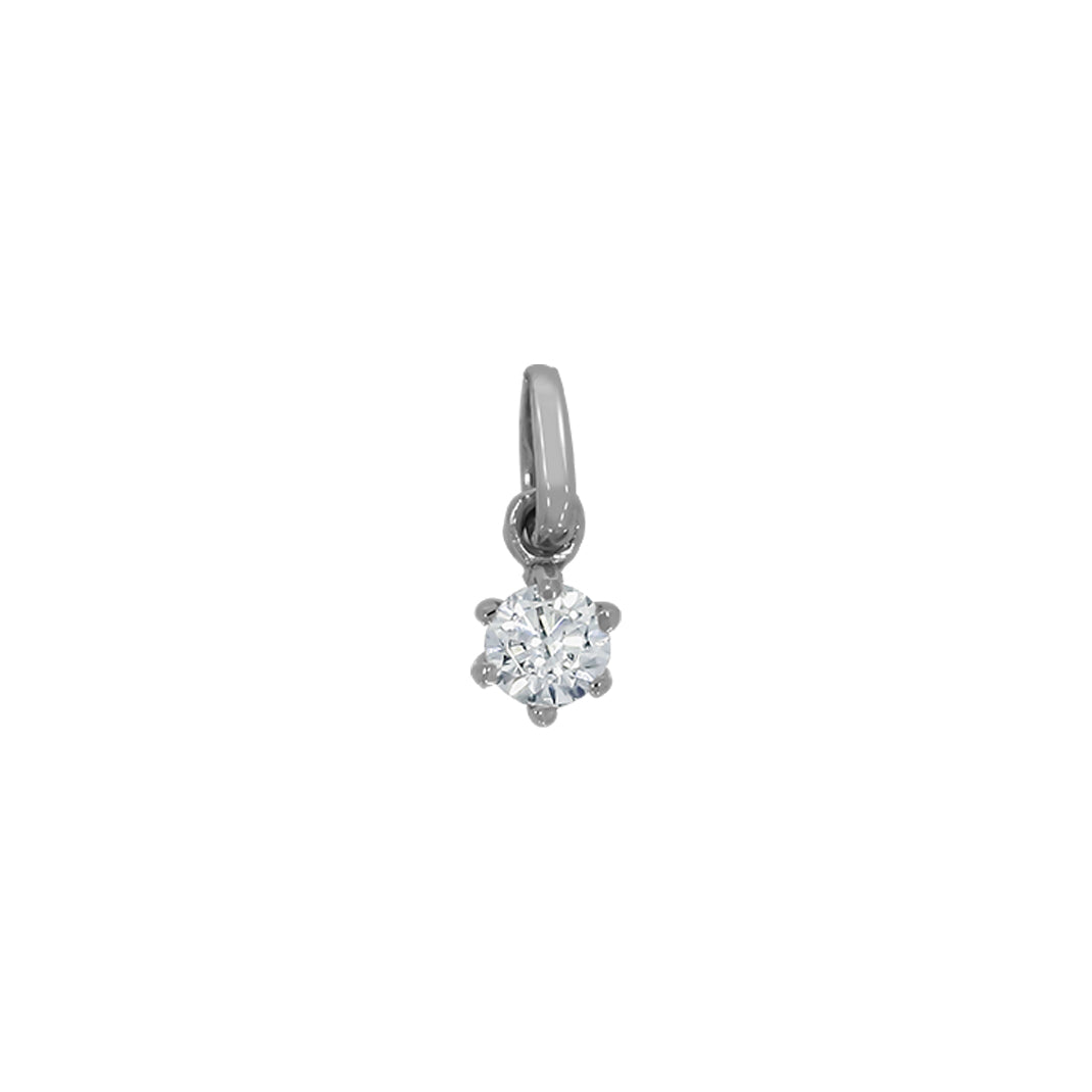 Dije Oro Blanco 14k - Moissanita 0.30 CT