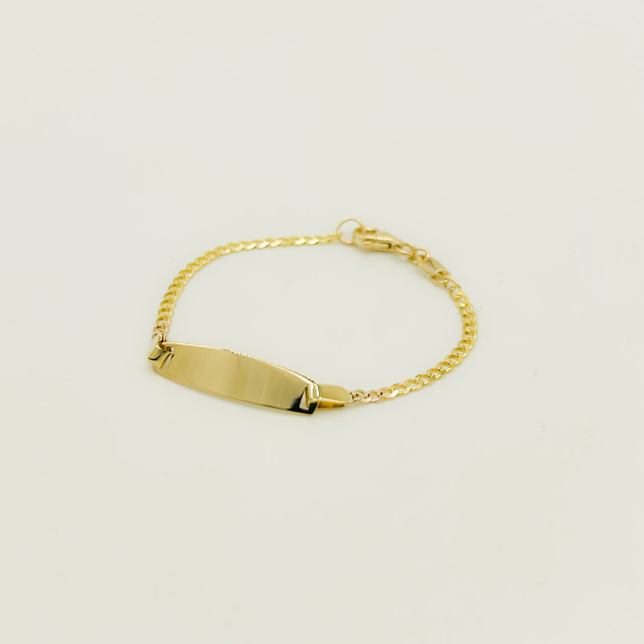 Esclava Oro 10k - Tejido Barbado con Placa 14 cm