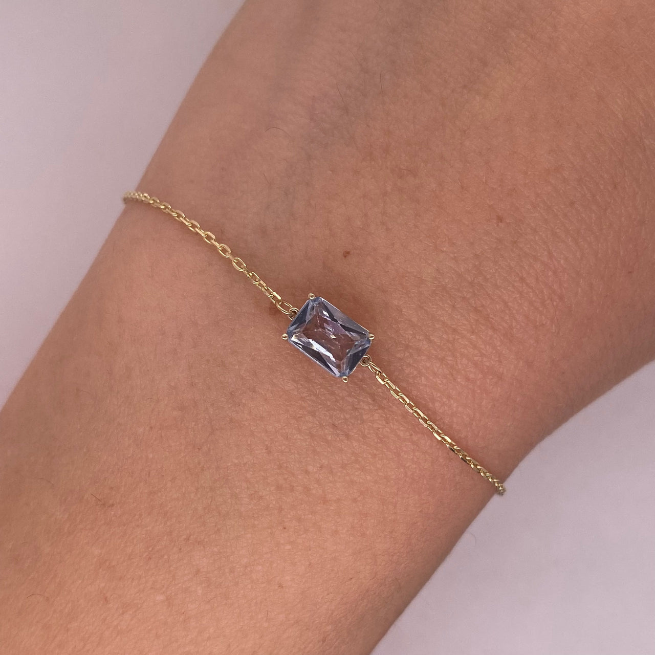 Pulso Oro 10k - Zirconia Azul