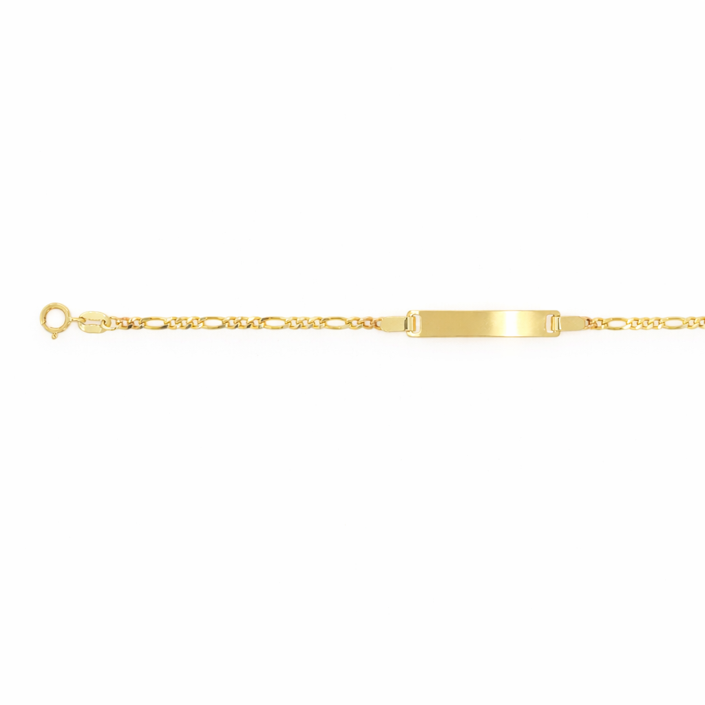Esclava Oro 10k - Tejido Cartier con Placa, Ajustable 12 - 14 cm