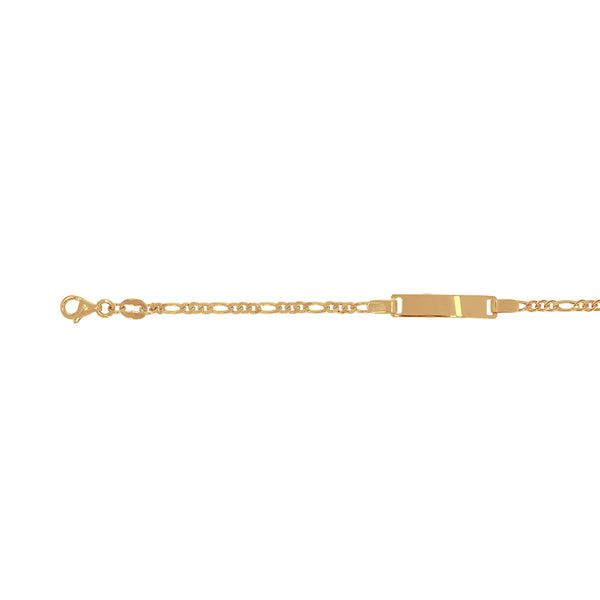 Esclava Oro 10k - Tejido Cartier con Placa, Ajustable 12 - 14 cm