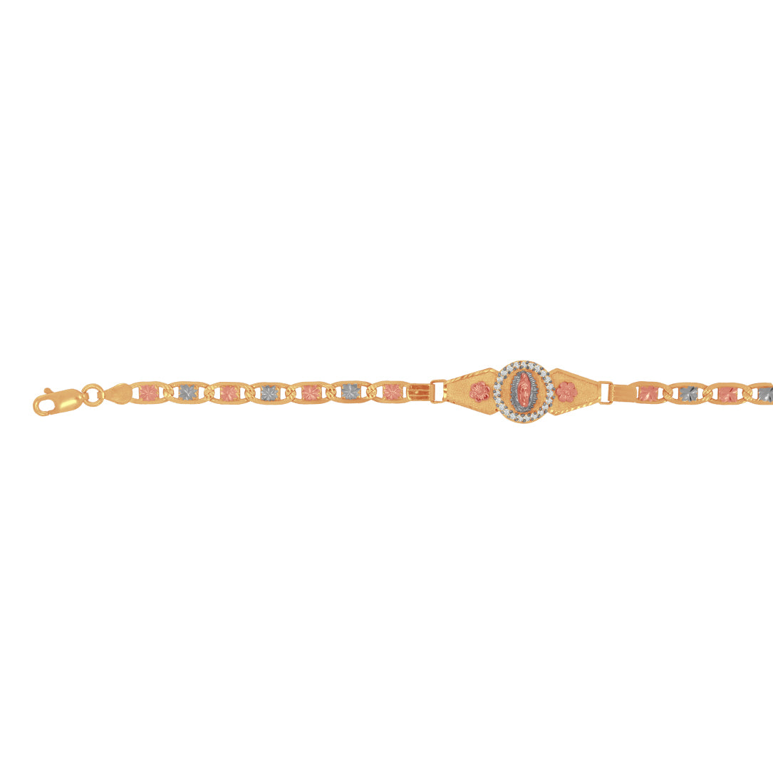 Esclava Oro 10k - Gucci Florentino con Virgen de Guadalupe