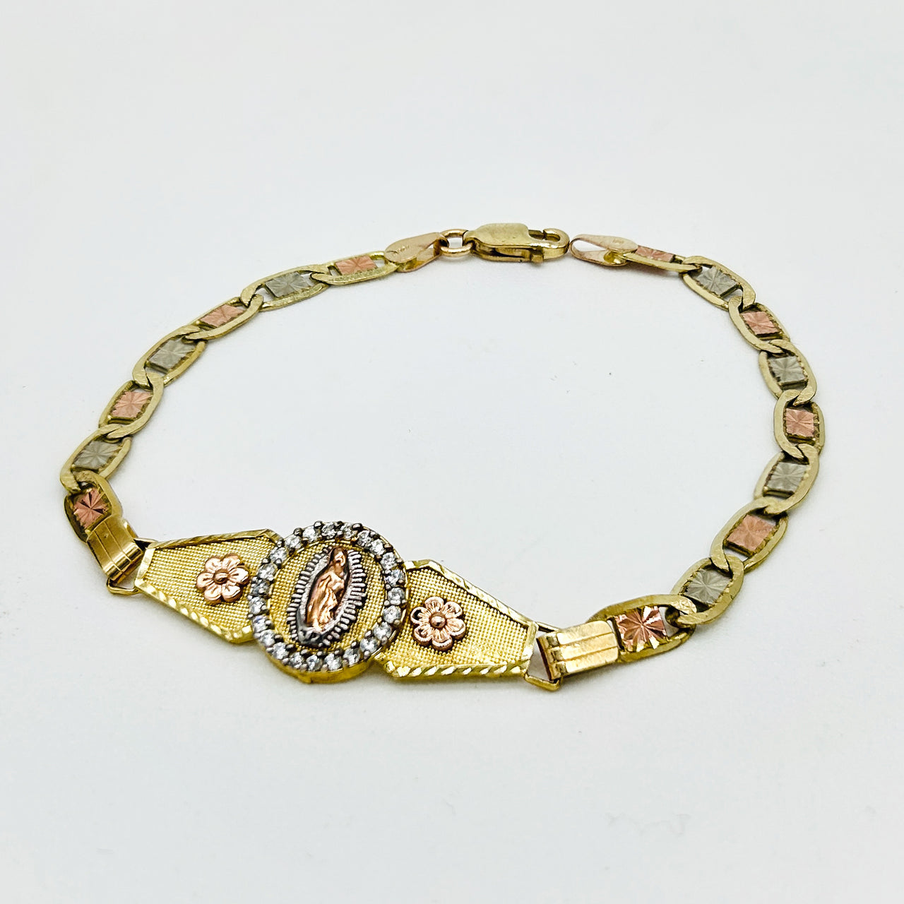 Esclava Oro 10k - Gucci Florentino con Virgen de Guadalupe