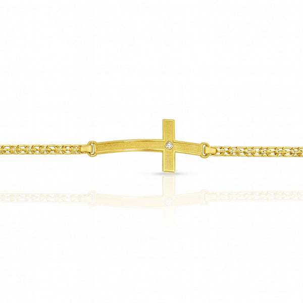 Esclava Oro 10k - Cruz con Zirconia