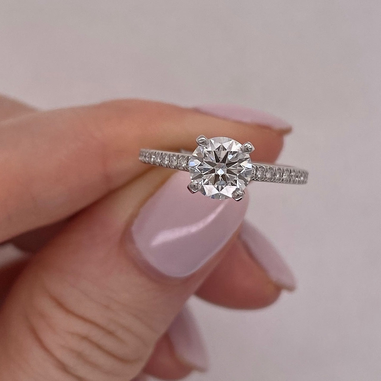 Anillo Oro Blanco 14k - 0.93 CTW Diamante Laboratorio