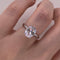 Anillo Oro Blanco 14k - Zirconia Oval
